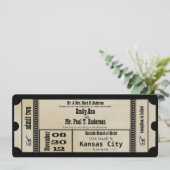 Invitation Funky Playbill Wedding Silver Metallic Invite (Debout devant)