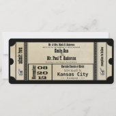 Invitation Funky Playbill Wedding Silver Metallic Invite (Devant)