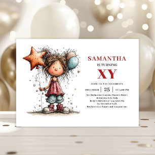 Invitation funky pour l'anniversaire d'une fille o