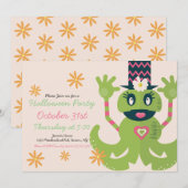 Invitation funky pour une soirée de costumes de mo (Devant / Derrière)