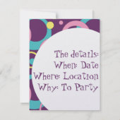 Invitation Funky Purple Circles (Dos)