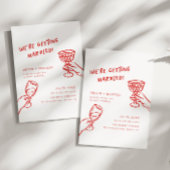 Invitation Funky Red Fun Se Marier Mariage Illustré