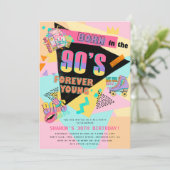 Invitation Funky Retro 90's Birthday Party (Debout devant)