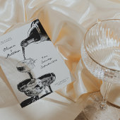 Invitation Funky Retro Champagne Tower Mariage Y2K