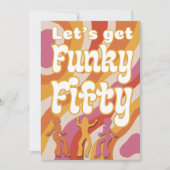 Invitation Funky Retro Dancing Femme 50e fête d'anniversaire (Devant)