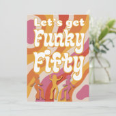 Invitation Funky Retro Dancing Femme 50e fête d'anniversaire (Debout devant)