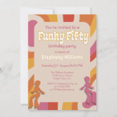 Invitation Funky Retro Dancing Femme 50e fête d'anniversaire (Dos)