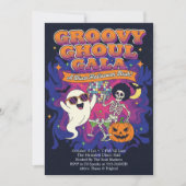 Invitation Funky Retro Groovy Ghoul Gala Disco Halloween (Devant)