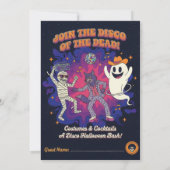 Invitation Funky Retro Groovy Ghoul Gala Disco Halloween (Dos)