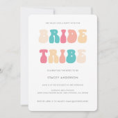 Invitation Funky Retro Mariée Tribe Bachelorette (Devant)