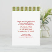 Invitation Funky Rétro Perle d'Olive Motif Couleurs Personnal (Debout devant)