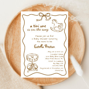 Invitation Funky Rocky Horse Espresso Martini Baby shower