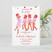 Invitation Funky Rose Aquarelle Nutcracker Ballet Holiday (Debout devant)