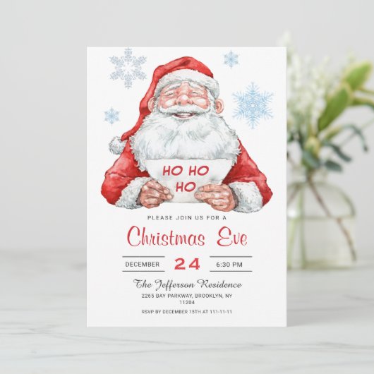 Invitation Funky Santa Claus Ho Ho Ho Noël Soirée de Noël (Debout devant)