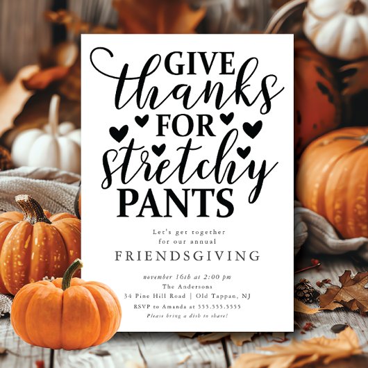 Invitation Funky Stretchy Pants Friendsgiving