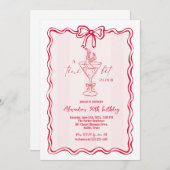 Invitation Funky Tini Bit Ancien Martini fête d'anniversaire  (Devant / Derrière)
