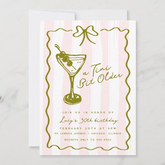 Invitation Funky Tini Bit Ancien Martini fête d'anniversaire  (Devant)