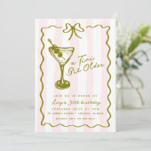 Invitation Funky Tini Bit Ancien Martini fête d'anniversaire  (Debout devant)