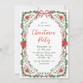 Invitation Funky Whimsical Christmas Red Bow Holiday Party (Devant)