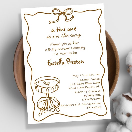 Invitation Funky Whimsical main tiré Baby shower Martini