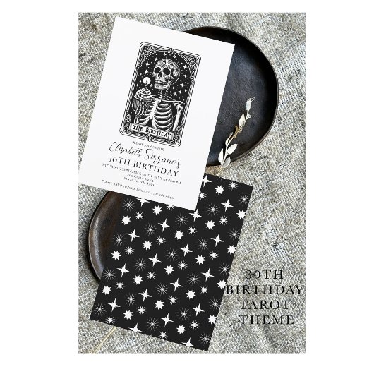 Invitation Funny 30e anniversaire Gothique Tarot Noir