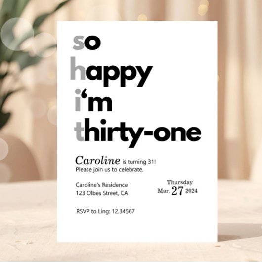 Invitation Funny 31st Birthday Funny Humuor Hilarious