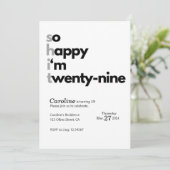 Invitation Funny 32nd Birthday “So Happy I’m Twenty Nine" (Debout devant)