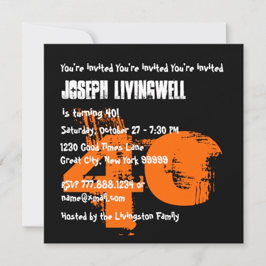 Invitation Funny 40e Halloween Halloween A08C (Devant)