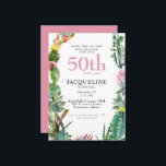 Invitation Funny 50e Cactus Prickly, Bitchy & Fabuleux<br><div class="desc">Sassy Cactus Succulent 50 & Fabuleux Anniversaire Invitation de fête. Moderne. La typographie "Prickly,  Bitchy,  mais surtout FABULEUSE". Drôle.</div>