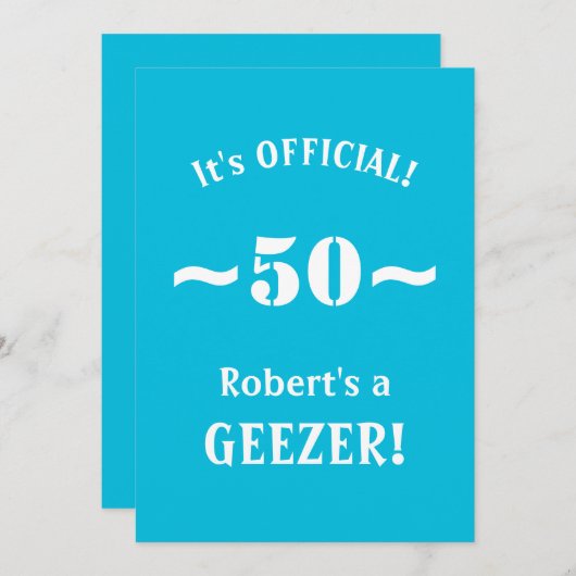 Invitation Funny 50th Birthday Milestone Party Invite (Devant / Derrière)