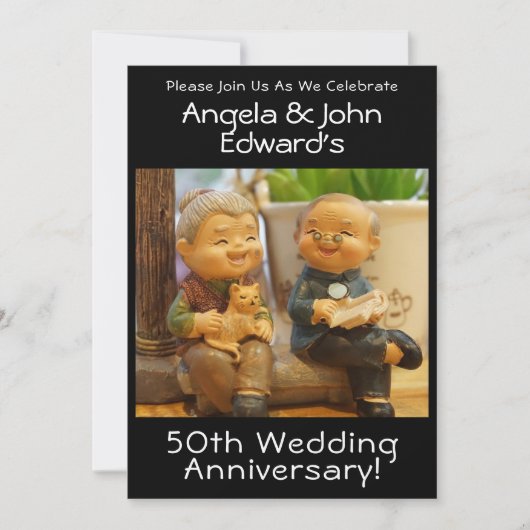 Invitation Funny 50th Wedding Anniversary with Couple's Names (Devant)