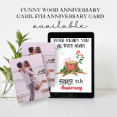 Invitation Funny 5th Wood Anniversary Card with Custom Photo