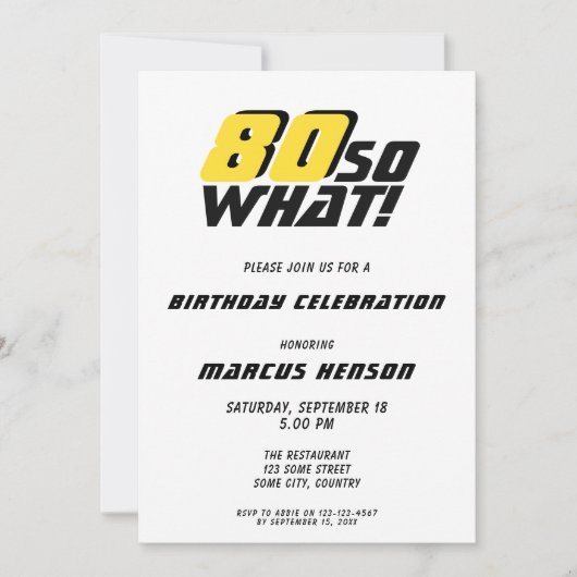 Invitation Funny 80 alors que Citer 80e Anniversaire (Devant)