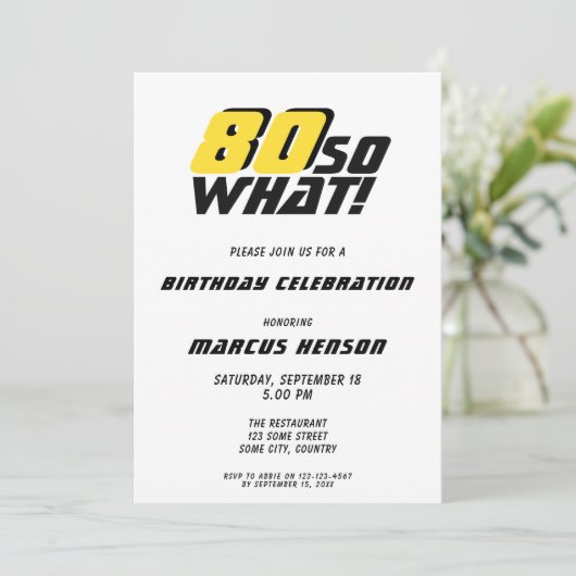 Invitation Funny 80 alors que Citer 80e Anniversaire (Debout devant)