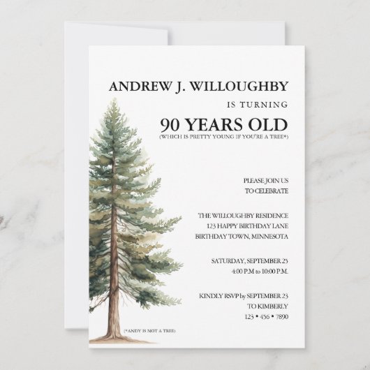 Invitation Funny 90e anniversaire (Devant)