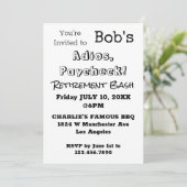 Invitation FUNNY Adios, Paycheck Papa Retraite Party (Debout devant)