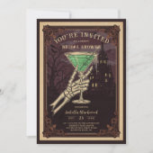Invitation Funny and Sophisticated Halloween Gothic Cocktail (Devant)