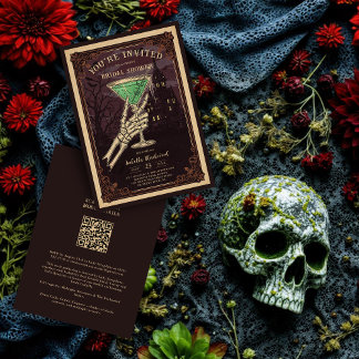 Invitation Funny and Sophisticated Halloween Gothic Cocktail 