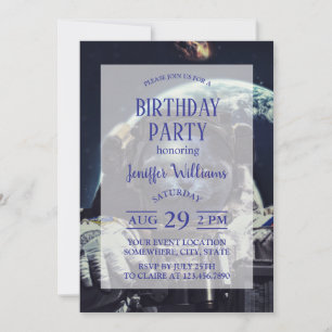Invitation Funny Astronaut Shorthair Cat dans l'espace