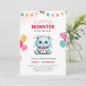 Invitation Funny Baby shower Monster (Debout devant)