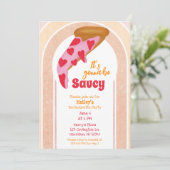 Invitation Funny Bachelorette Party Pizza (Debout devant)