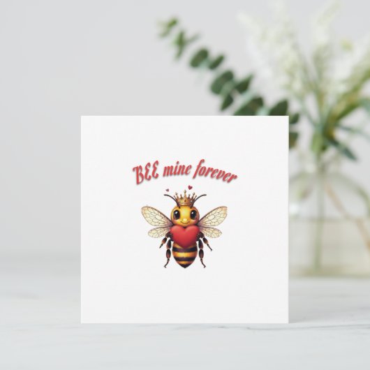 Invitation Funny Bee Pun Valentine  (Debout devant)