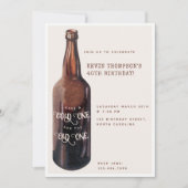 Invitation Funny Beer Bottle Cold One Old One Birthday Party (Devant)