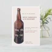 Invitation Funny Beer Bottle Cold One Old One Birthday Party (Debout devant)