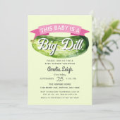 Invitation Funny Big Dill Pickle Girl Baby shower (Debout devant)