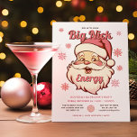 Invitation Funny Big Nick Energy Bachelorette Noël Party<br><div class="desc">Apportez votre énergie de vacances à cette fête de Noël Bachelorette amusante et amusante, moderne et simple. Idéal aussi pour un open house, une fête de bureau, des amis, une père Noël sale ou un cocktail ! Parfait pour une fête pour adultes. Il présente un visage rétro du Père Noël...</div>