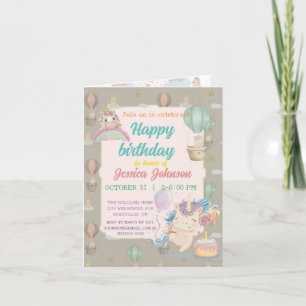 Invitation Funny Birthday Unicorn