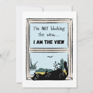 Invitation Funny Black Cat, je suis la vue