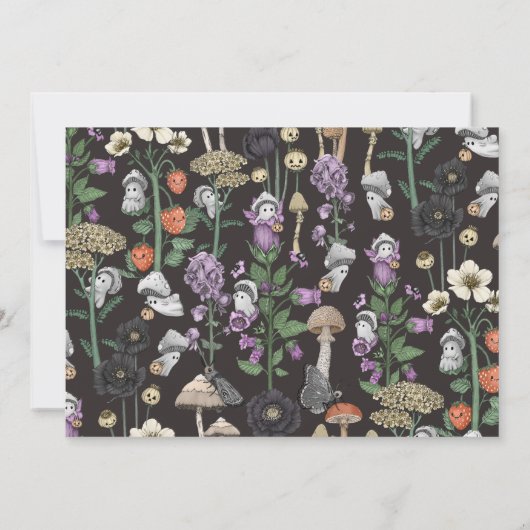 Invitation Funny Black Halloween Ghosts Twins Baby shower (Dos)