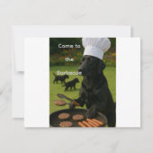 Invitation Funny black Labrador grill chef (Devant)